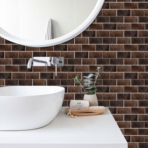 Dark Brown and Black Marble Textured Floor Stickers Rustic Peel and Stick Dark Brown and Black Marble Textured Floor Stickers Rustic Peel and Stick