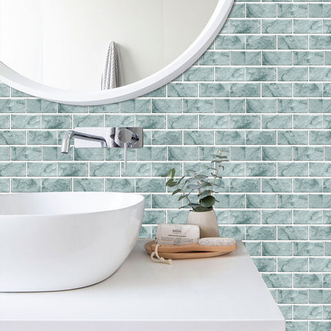 Lake Blue Marble Textured Floor Stickers Fresh Peel and Stick 6pcs Lake Blue Marble Textured Floor Stickers Fresh Peel and Stick 6pcs