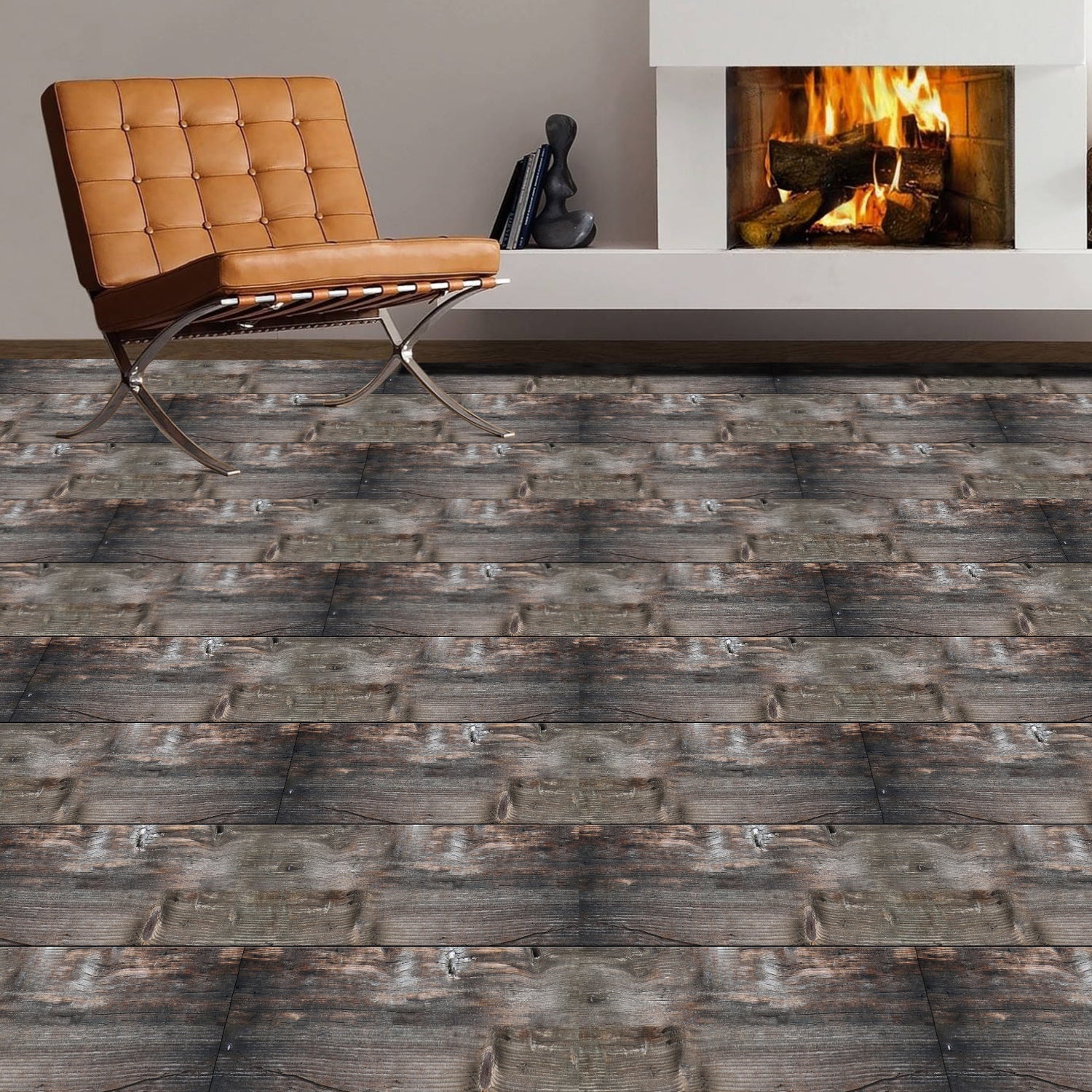 Self Adhesive Dark Gray Aged Barn Woods Wallpaper for Living Room Self Adhesive Dark Gray Aged Barn Woods Wallpaper for Living Room