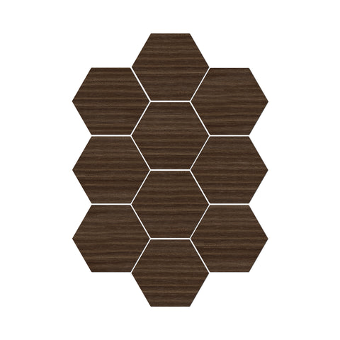 Self Adhesive Chocolate Oak Hexagonal Foam Wood Wallpaper 10pcs Self Adhesive Chocolate Oak Hexagonal Foam Wood Wallpaper 10pcs