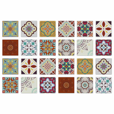 24pcs Floral Flower Wall Tile Paper Peel and Stick Removable Waterproof Wallpaper for Cabinet Kitchen Bathroom 24pcs Floral Flower Wall Tile Paper Peel and Stick Removable Waterproof Wallpaper for Cabinet Kitchen Bathroom