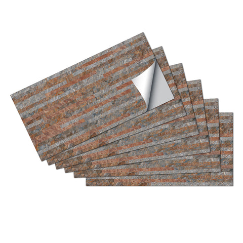 Dark Brown Annulus Marble Textured Floor Stickers Rustic Peel and Stick 6pcs Dark Brown Annulus Marble Textured Floor Stickers Rustic Peel and Stick 6pcs