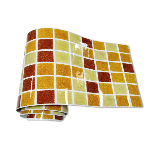 Yellow Stone Wallpaper Stonelike Mosaic Wall Tiles Sticker Multicolor Peel and Stick Yellow Stone Wallpaper Stonelike Mosaic Wall Tiles Sticker Multicolor Peel and Stick