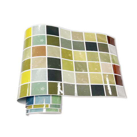 Green and Grey Stone Wallpaper Stonelike Mosaic Wall Tiles Sticker Multicolor Peel and Stick Green and Grey Stone Wallpaper Stonelike Mosaic Wall Tiles Sticker Multicolor Peel and Stick