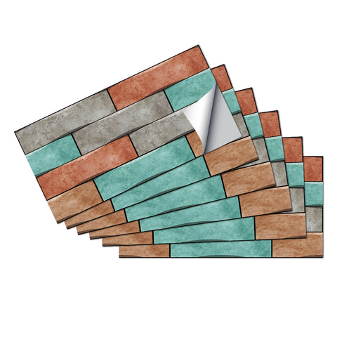 Green and Orange Marble Textured Floor Stickers Elegant Peel and Stick 6pcs Green and Orange Marble Textured Floor Stickers Elegant Peel and Stick 6pcs