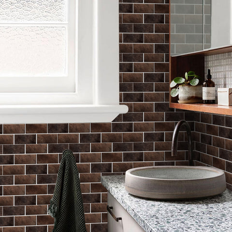 Dark Brown and Black Marble Textured Floor Stickers Rustic Peel and Stick Dark Brown and Black Marble Textured Floor Stickers Rustic Peel and Stick