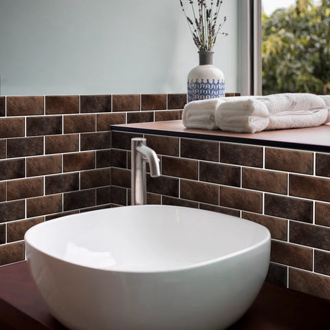 Dark Brown and Black Marble Textured Floor Stickers Rustic Peel and Stick Dark Brown and Black Marble Textured Floor Stickers Rustic Peel and Stick