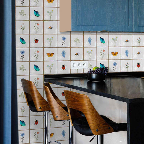 10 Pcs Provence Wall Stickers, Stick Wall Backsplash Decals Home Tiles, Waterproof Stickers for Kitchen, Living Room, Bathroom 10 Pcs Provence Wall Stickers, Stick Wall Backsplash Decals Home Tiles, Waterproof Stickers for Kitchen, Living Room, Bathroom