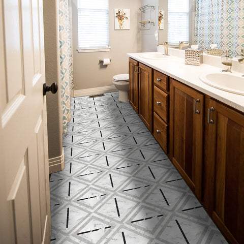 5 Pcs Peel and Stick Frosted Vinyl Floor Tiles Sticker for Kitchen Bathroom, Waterproof Backsplash Sticker Wall Tile Stickers, 12x12inch, Geometric Lines Marble 5 Pcs Peel and Stick Frosted Vinyl Floor Tiles Sticker for Kitchen Bathroom, Waterproof Backsplash Sticker Wall Tile Stickers, 12x12inch, Geometric Lines Marble