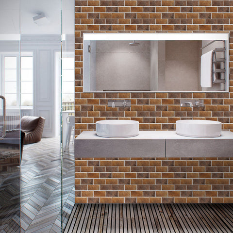 Warm Brown Marble Textured Floor Stickers Rustic Peel and Stick Warm Brown Marble Textured Floor Stickers Rustic Peel and Stick