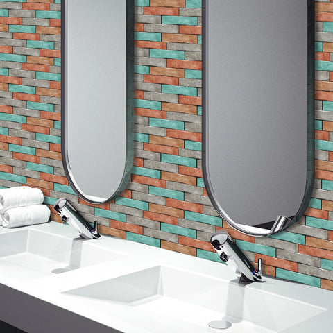 Green and Orange Marble Textured Floor Stickers Elegant Peel and Stick 6pcs Green and Orange Marble Textured Floor Stickers Elegant Peel and Stick 6pcs