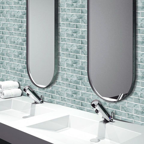 Lake Blue Marble Textured Floor Stickers Fresh Peel and Stick 6pcs Lake Blue Marble Textured Floor Stickers Fresh Peel and Stick 6pcs