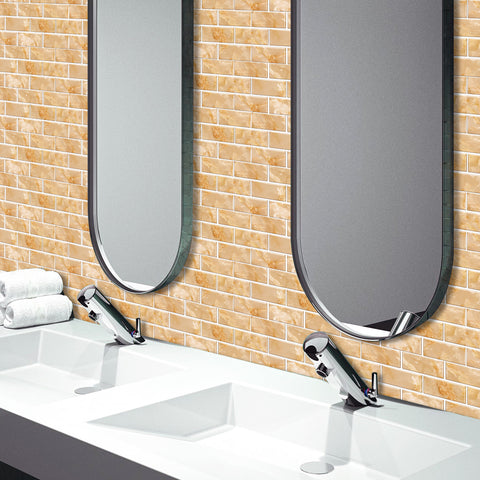 Light Yellow Marble Textured Floor Stickers Warm Peel and Stick 6pcs Light Yellow Marble Textured Floor Stickers Warm Peel and Stick 6pcs