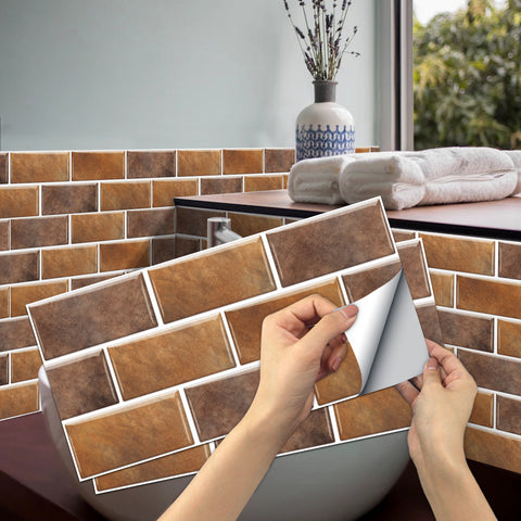 Warm Brown Marble Textured Floor Stickers Rustic Peel and Stick Warm Brown Marble Textured Floor Stickers Rustic Peel and Stick