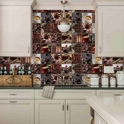 Create a Cozy Atmosphere with Coffee Bean Pattern Brick Decals Easy Peel and Stick Coffee Wall Stickers  for Kitchen, Bathroom, and Living Room Create a Cozy Atmosphere with Coffee Bean Pattern Brick Decals Easy Peel and Stick Coffee Wall Stickers  for Kitchen, Bathroom, and Living Room