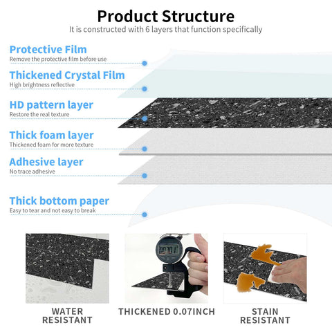 Midnight Black Terrazzo Peel and Stick Tile Stickers for Kitchen Backsplash and Bathroom Midnight Black Terrazzo Peel and Stick Tile Stickers for Kitchen Backsplash and Bathroom