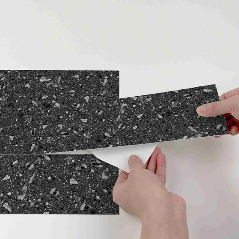 Midnight Black Terrazzo Peel and Stick Tile Stickers for Kitchen Backsplash and Bathroom Midnight Black Terrazzo Peel and Stick Tile Stickers for Kitchen Backsplash and Bathroom