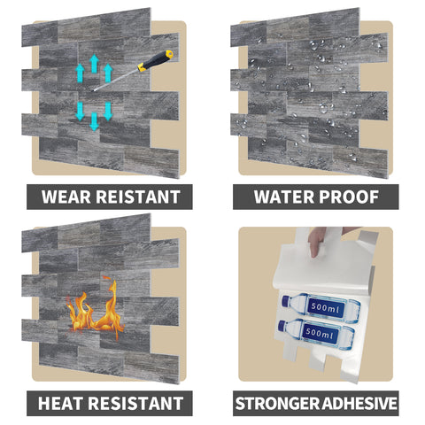 Waterproof Durable Dark Wood Grain PE Barn Wood Wallpaper Waterproof Durable Dark Wood Grain PE Barn Wood Wallpaper