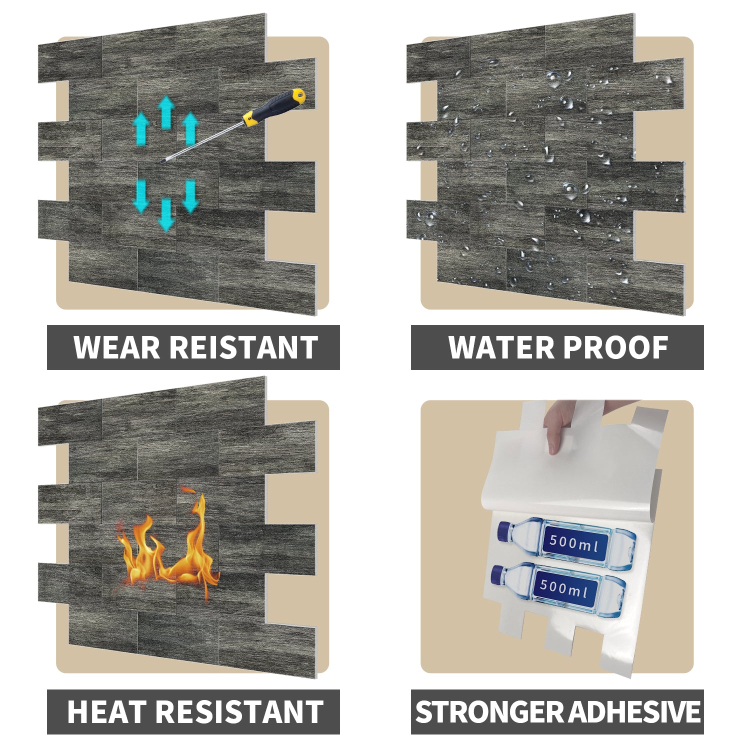 Waterproof Eco-Friendly Dark Wood Grain Wallpaper Waterproof Eco-Friendly Dark Wood Grain Wallpaper