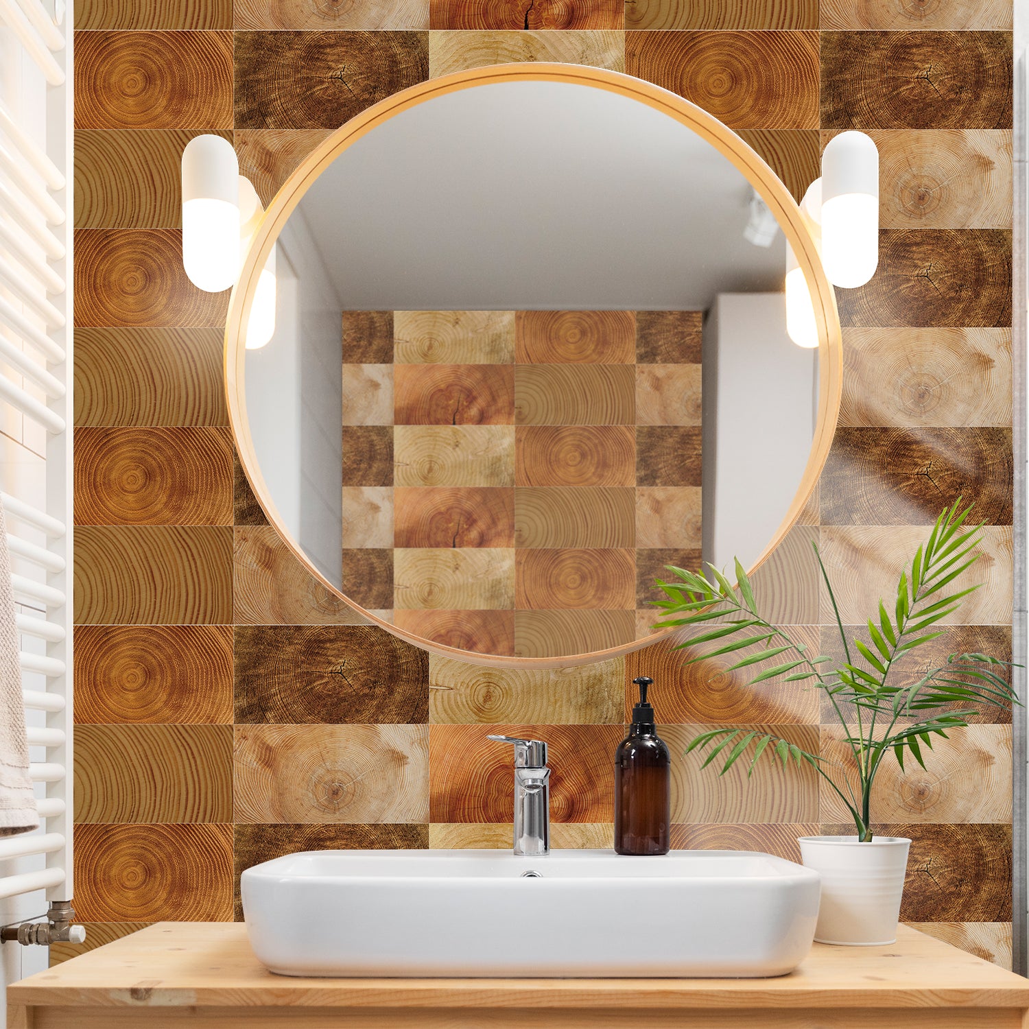 Rustic Tree Ring Wood Grain PVC  Wallpaper for Modern Decoration Rustic Tree Ring Wood Grain PVC  Wallpaper for Modern Decoration