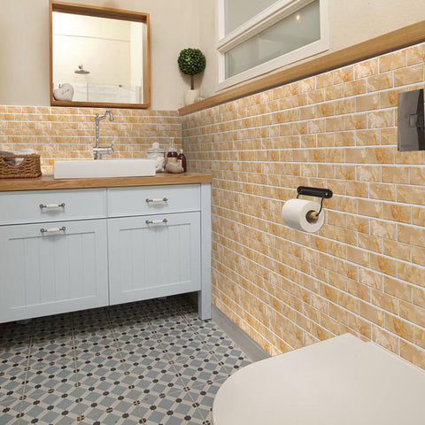 Light Yellow Marble Textured Floor Stickers Warm Peel and Stick 6pcs Light Yellow Marble Textured Floor Stickers Warm Peel and Stick 6pcs