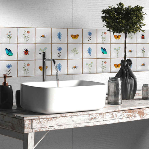 10 Pcs Provence Wall Stickers, Stick Wall Backsplash Decals Home Tiles, Waterproof Stickers for Kitchen, Living Room, Bathroom 10 Pcs Provence Wall Stickers, Stick Wall Backsplash Decals Home Tiles, Waterproof Stickers for Kitchen, Living Room, Bathroom