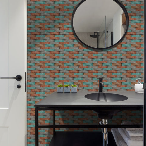 Green and Orange Marble Textured Floor Stickers Elegant Peel and Stick 6pcs Green and Orange Marble Textured Floor Stickers Elegant Peel and Stick 6pcs