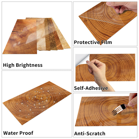 Rustic Tree Ring Wood Grain PVC Orange Wood Texture Wallpaper's Features Rustic Tree Ring Wood Grain PVC Orange Wood Texture Wallpaper's Features