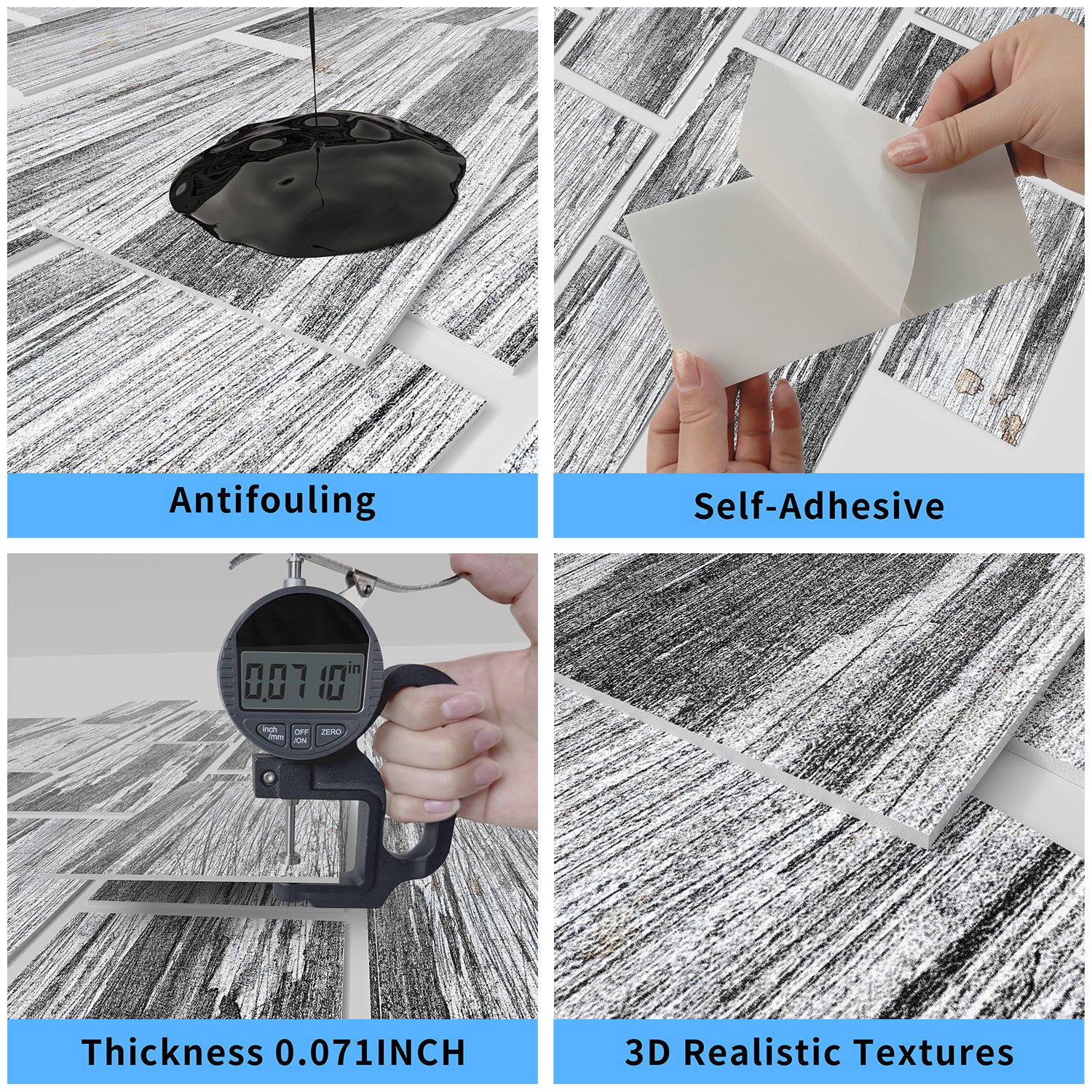 Real Wood TextureGray PET Foam Wallpaper Real Wood TextureGray PET Foam Wallpaper