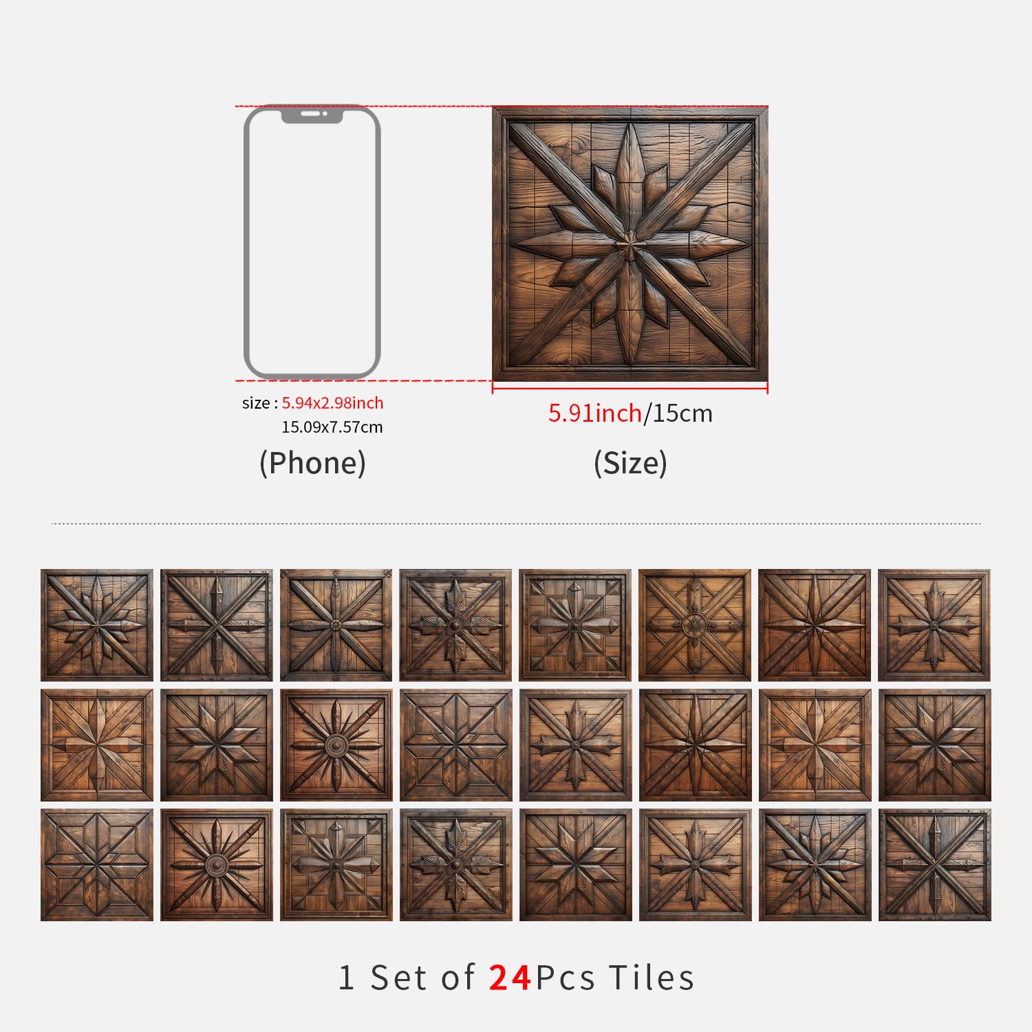 Vintage Teak 3d Wood Wallpaper Size-6"×6" 15cm×15cm Vintage Teak 3d Wood Wallpaper Size-6"×6" 15cm×15cm