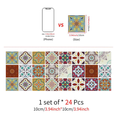 24pcs Floral Flower Wall Tile Paper Peel and Stick Removable Waterproof Wallpaper for Cabinet Kitchen Bathroom 24pcs Floral Flower Wall Tile Paper Peel and Stick Removable Waterproof Wallpaper for Cabinet Kitchen Bathroom