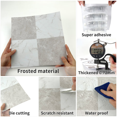 DIY Flooring for Kitchen, Dining Room, Bedrooms & Bathrooms, 12" x 12", Peel and Stick Floor Tile Black and White, (5pcs) DIY Flooring for Kitchen, Dining Room, Bedrooms & Bathrooms, 12" x 12", Peel and Stick Floor Tile Black and White, (5pcs)