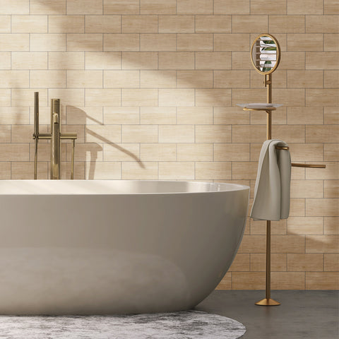 Waterproof Light Brown Maple Wood Paneling Wallpaper for Bathroom Wall Waterproof Light Brown Maple Wood Paneling Wallpaper for Bathroom Wall