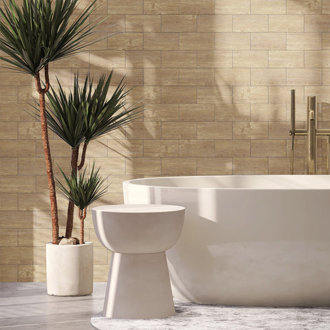 Waterproof Light Yellow Wallpaper Wood Panelling for Bathroom Wall Waterproof Light Yellow Wallpaper Wood Panelling for Bathroom Wall