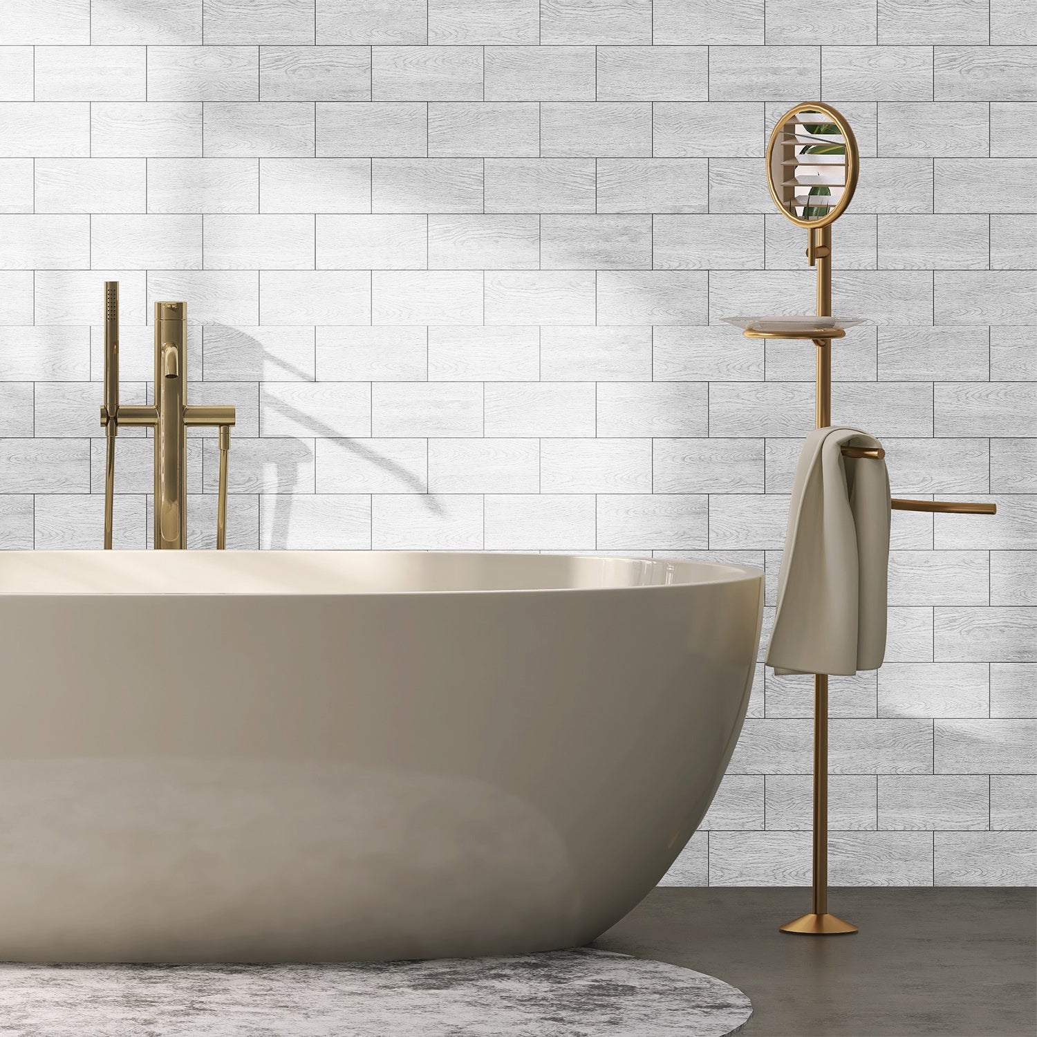 Waterproof Durable Light Grey Wood Grain Wallpaper for Bathroom Wall Waterproof Durable Light Grey Wood Grain Wallpaper for Bathroom Wall