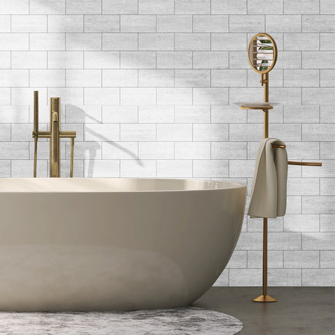 Waterproof Durable Light Grey Wood Grain Wallpaper for Bathroom Wall Waterproof Durable Light Grey Wood Grain Wallpaper for Bathroom Wall