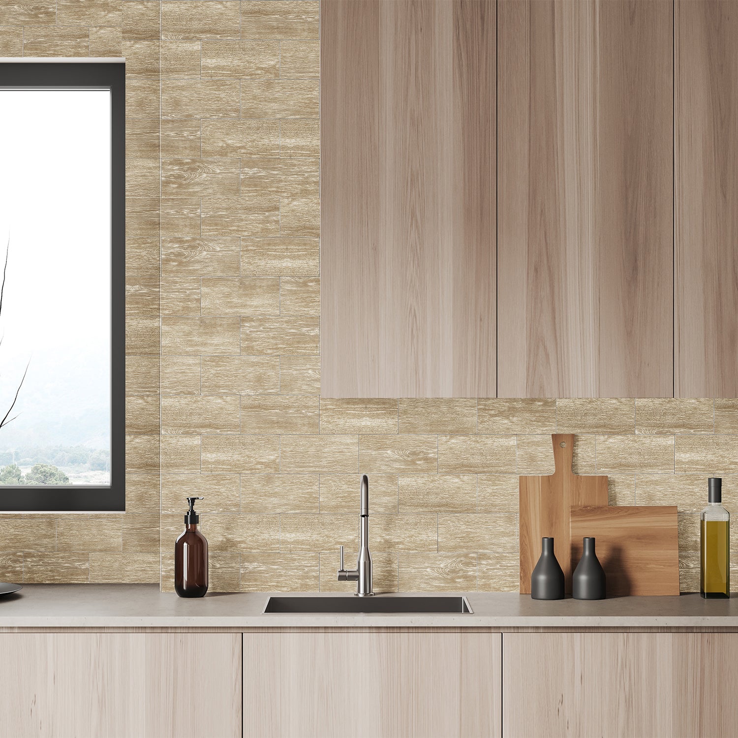 Soft Beige Wallpaper Wood Design for Kitchen Design Soft Beige Wallpaper Wood Design for Kitchen Design