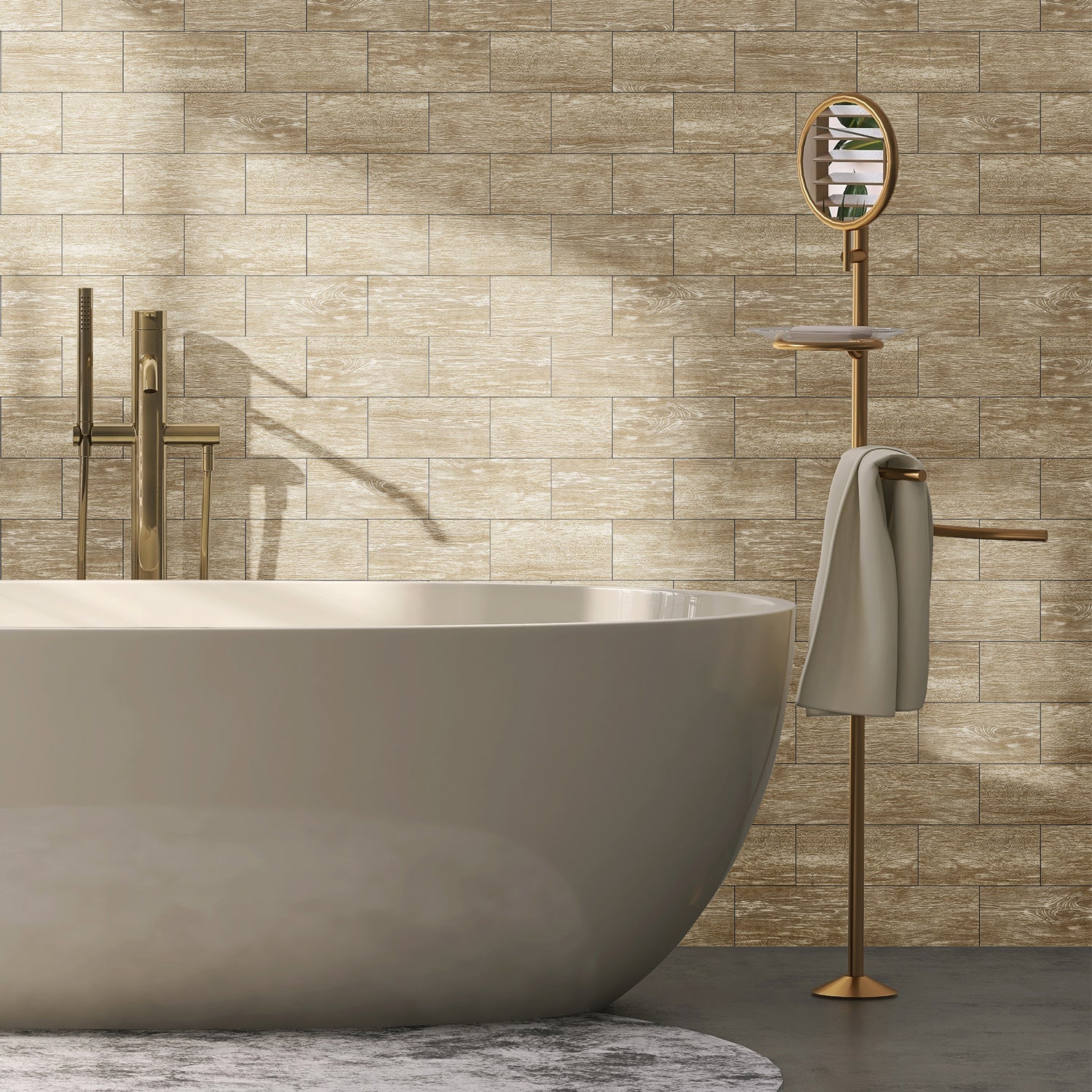 Waterproof Soft Beige Wallpaper Wood Design Waterproof Soft Beige Wallpaper Wood Design