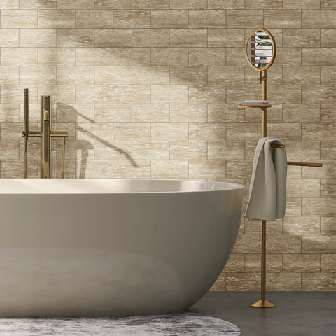 Waterproof Soft Beige Wallpaper Wood Design Waterproof Soft Beige Wallpaper Wood Design