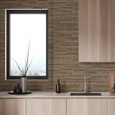 Tea Brown Realistic  Textured Wood Wallpaper for Bathroom Tea Brown Realistic  Textured Wood Wallpaper for Bathroom