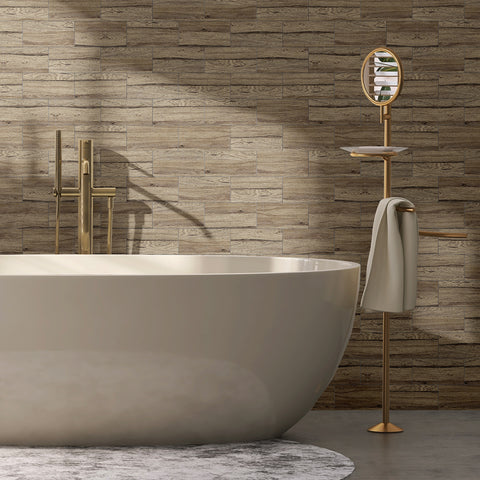 Waterproof Tea Brown Realistic  Textured Wood Wallpaper for Bathroom Wall Waterproof Tea Brown Realistic  Textured Wood Wallpaper for Bathroom Wall