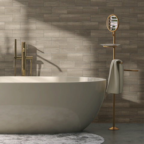 Waterproof Tea Brown Wallpaper Planks of Wood for Bathroom Wall Waterproof Tea Brown Wallpaper Planks of Wood for Bathroom Wall