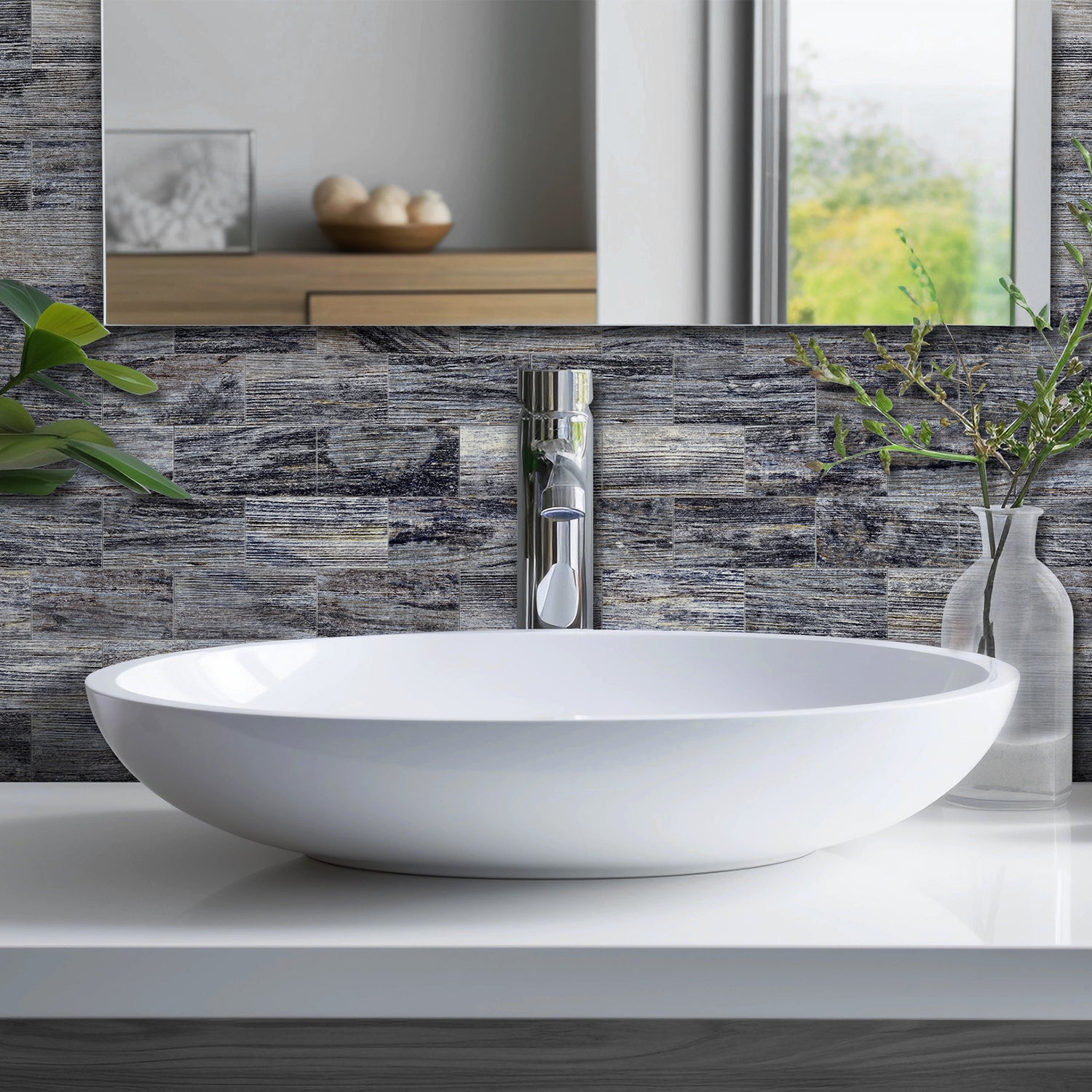 Waterproof Frosted Stone Gray Rustic Wood Wallpaper Waterproof Frosted Stone Gray Rustic Wood Wallpaper