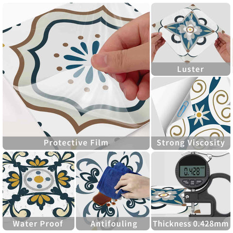 24Pcs Geometry Decorative Stickers 4x4 6x6 8x8 Inches, Peel and Stick Backsplash Tile Stickers, Wall Stickers Self Adhesive Removable Waterproof for Kitchen Backsplash,Staircase,Stick on Tiles 24Pcs Geometry Decorative Stickers 4x4 6x6 8x8 Inches, Peel and Stick Backsplash Tile Stickers, Wall Stickers Self Adhesive Removable Waterproof for Kitchen Backsplash,Staircase,Stick on Tiles