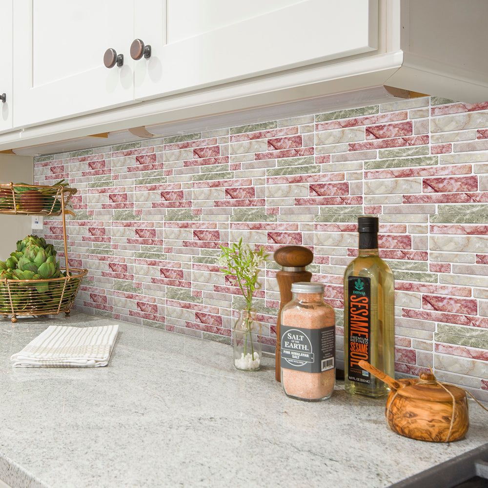 The Perfect Home for Peel and Stick Marble Floor Tiles：Kitchen & Bathroom