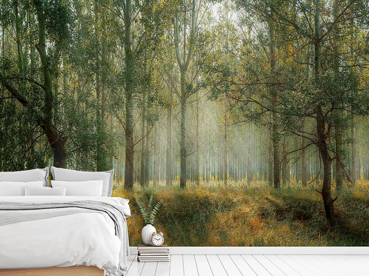 Create a Serene Bedroom with Nature-Themed Wallpaper: Incorporate the Beauty of the Outdoors into Your Sitting Space