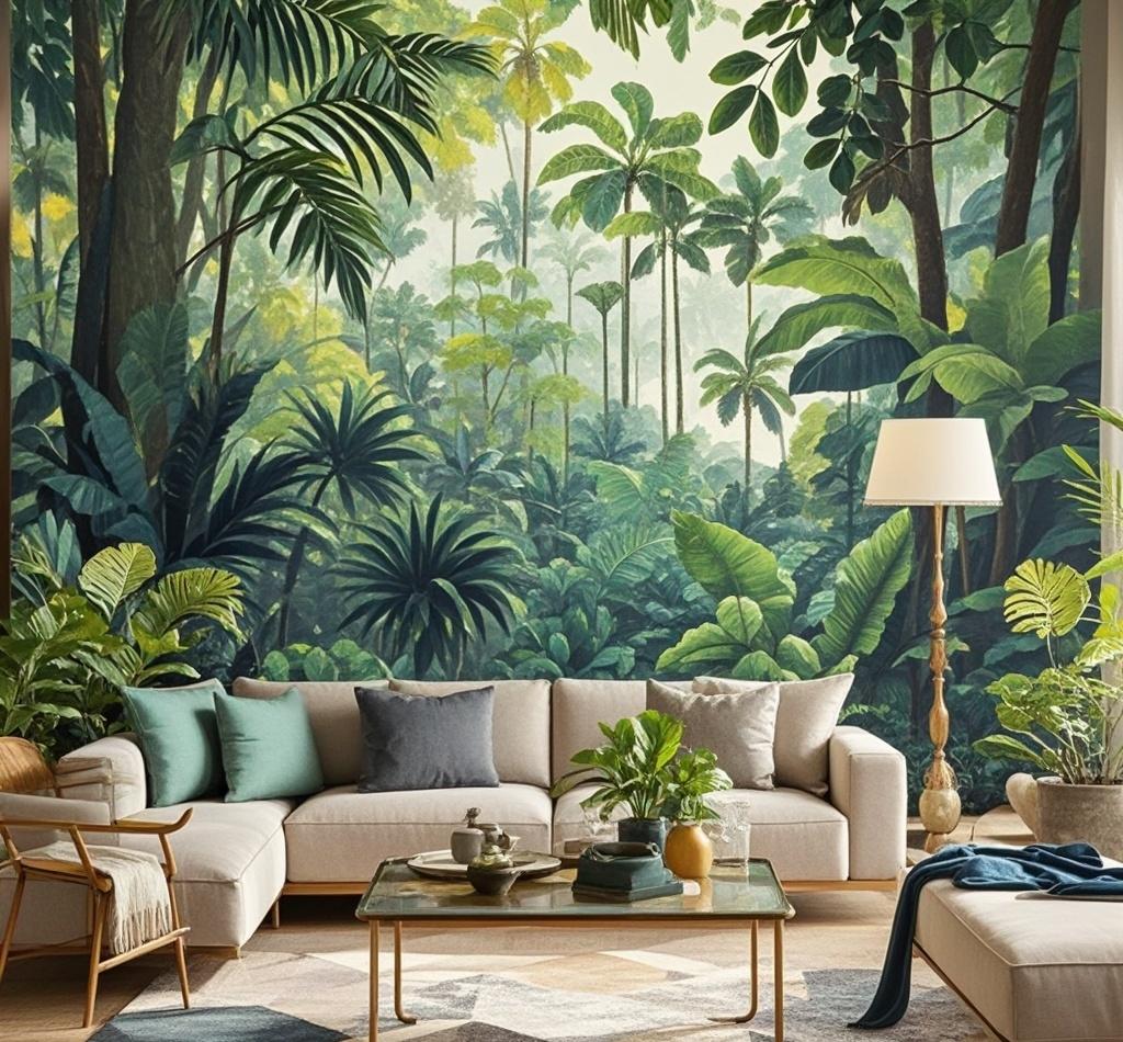 Jungle Wallpaper Section: Turn Your Living Room into a Lush Oasis