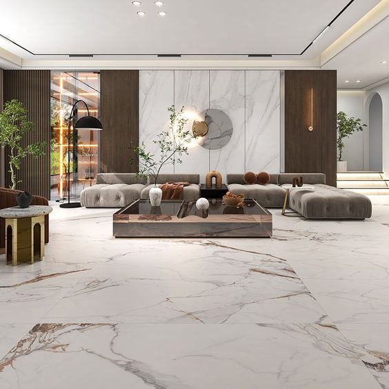 Creating Modern Minimalism: How to Enhance the Luxury of Your Living Room with White Marble Wallpaper