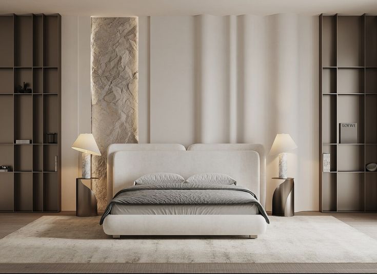 Tranquil Harbour in A Hotel Room: Cosy Design with White wallpaper