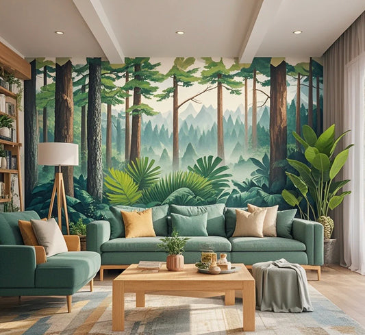 Forest Wallpaper & Plants: Creating a Powerful Vivid Space.